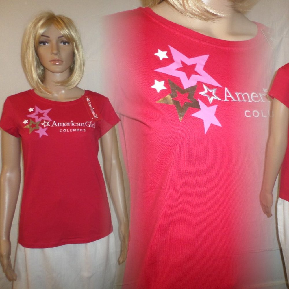 American Girl Pink T-Shirt with AG Decal New Tags